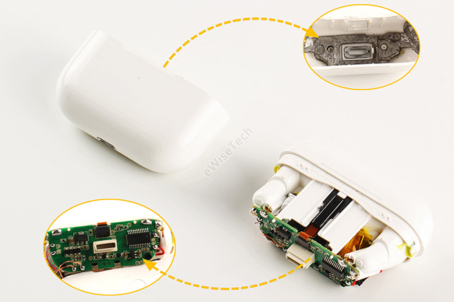 e拆解高仿的airpodspro拆解开来是极度简单